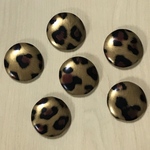 ●25㎜● LEOPARD DESIGN ROUND CABOCHONS