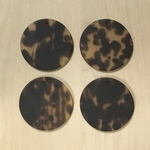 MATTE LEOPARD BEIGE CIRCLE CHARM