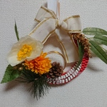 クラフトバンドの紅白お正月リース【送料込】