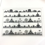 送料無料！(1枚入り)レジン封入シート～モノクロ街並みと遊園地～