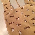 畳んでカバンに♩コギさんのビッグなエコバッグ裏地はツルッとストライプ