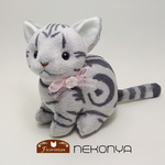 猫ぬいぐるみ「ねこにゃ」アメショシルバー 【受注製作】