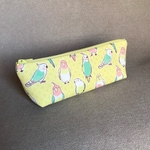 500円セール★インコ柄のスリムペンケース