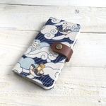 iPhone14シリーズSE3対応波乗りニャンニャン🐾手帳型スマホケース iPhone12シリーズ/SE2/11シリーズ /iPhone8 Android対応猫ネコねこneko