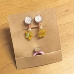 キッズアクセサリー set キッズイヤリング キッズリング（YEL）