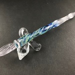 青と緑のマーブルガラスペン