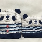 a様オーダー パンダさんボーダー柄ポーチセット🐼