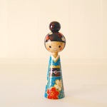 【mama様ご予約品・pre-order item】［conocokeshi］指人形・hand puppet［49］お団子頭お着物