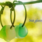 海が聴こえる♫シーグラスのフープピアス 30mm