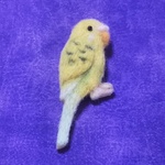 セキセイインコのブローチ(黄色)