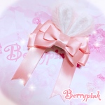 Berrypink♡うさ耳とリボンのバレッタ♡