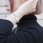 現品SALE＊オーバルカットの大きなクリスタル＊モカ＊スエード調ブレスレット