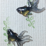 ゆらゆら金魚＊黒 イヤーカフ風