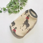 ＊胴周り35〜40センチ＊タンクトップ犬服　ジラフ×タータンチェック（レッド）
