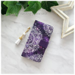 ほぼ全機種対応　受注制作★Mandala Galaxy(宇宙P）モロッコ withタッセル　手帳型スマホケース