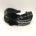 LINTON TWEED♡LOVE モノトーン♡リボンアクセント♡カチューシャ♡幅広