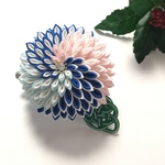 《青色・水色・薄ピンク色》大輪のうずまきお花の髪飾り★つまみ細工☆着物☆七五三☆成人式☆卒業式