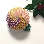 《黄色・赤紫色・ピンク色》大輪のうずまきお花の髪飾り★つまみ細工☆着物☆七五三☆成人式☆卒業式