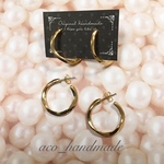 【再販】ピアス ✨シンプル✨ゴールドフープのチタンピアス✨シンプルピアス / アレルギー対応 / 大人ピアス / 人気作品 仕事 
