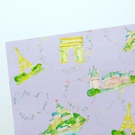 送料無料 オリジナル デザインペーパー Paris パープル 10枚