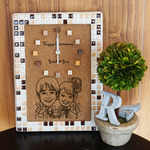 【1個限定・ミニサイズ♪】煉瓦タイルの似顔絵時計☆ウェルカムボードにも♪ 