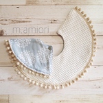 ワッフル×ダブルガーゼまんまるポンポンスタイ