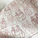刺し子ふきん★まねきねこ