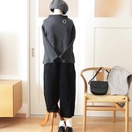 【kojimocoご予約分】コーデュロイコクーンパンツ（black）