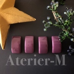 A651 Rectangle丸みカボション purple (4個)
