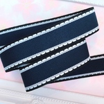 【61825】2m300円☆25mm幅 サイドステッチリボン  ネイビー