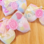 イニシャル入り♡オーロラパステルミニリボン（ヘアゴム）