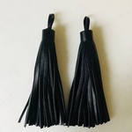 Black Artificial Leather Tassel