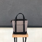 TOTE mini ファスナー付き / スモーキーグレー×クロ