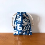 巾着袋 13×10/animal:blue