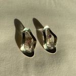 ゴールド ドライフラワー  かすみ草 大ぶり ピアス イヤリング
