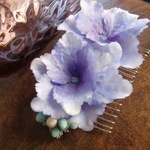 藤色紫陽花の髪飾り