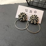 モノトーンミックスピアスとリングキャッチの2wayピアス