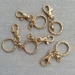 キーホルダー金具 マットゴールド5個