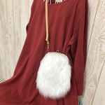 お値下げしました！  フェイクファーがま口バッグ  ホワイト