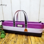 【eri様専用】№1048　倉敷帆布フルートバッグ＊パープル×ウィステリア×チャコール