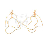 ERG-781-G【2個入り】ダブルハートチャーム,Double Heart Earring Charm