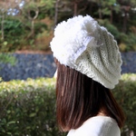 花咲くボア 個性派ニット帽
