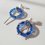 バラの花びら  ピアス Blue Rose