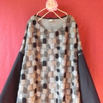 スクエア　ニットワンピース　グレー 