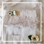 白雪花の小枝ビーズヘッドドレス