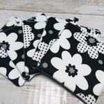【♡サンキューprice♡】モノトーン花柄＊コースター５枚セット