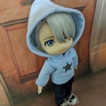 オビツ11アウトフイット  パーカーセット(水色 star)