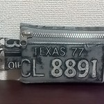 小：リールキーケース ラミネート アメリカンナンバープレート。