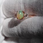 美石！　 Ethiopian Welo  Opal 8　　  S925RGPジルコンデザインリング❀6