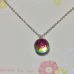 レインボー色スワロフスキーのネックレス　4869